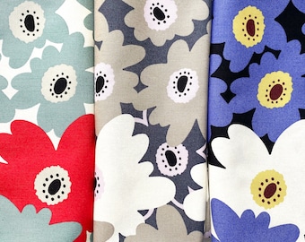 Kobayashi Monia Kukkia Cotton Canvas Fabrics - Large Floral (0.5 Metre)