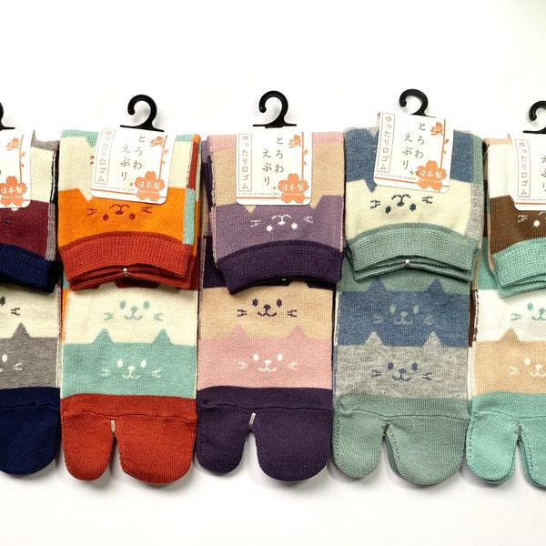 Cotton Socks, Tabi, Cats Pattern