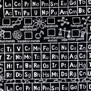 Tijdloze schatkatoenstof - Periodiek systeem, chemie