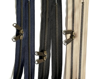 YKK Zips/zippers - 60cm, METALUXE® Tough Series, Double Pull