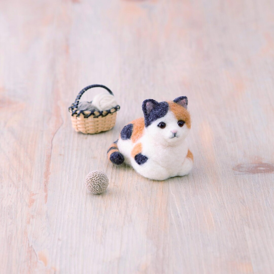 Japanese Hamanaka Needle Felting Craft Kit, Tortoiseshell Cat - Etsy