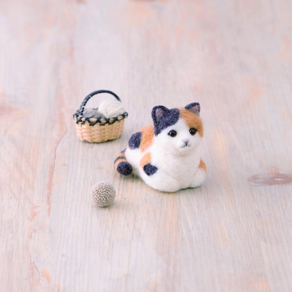 Japanese Hamanaka Needle Felting Craft Kit, Tortoiseshell Cat - Etsy