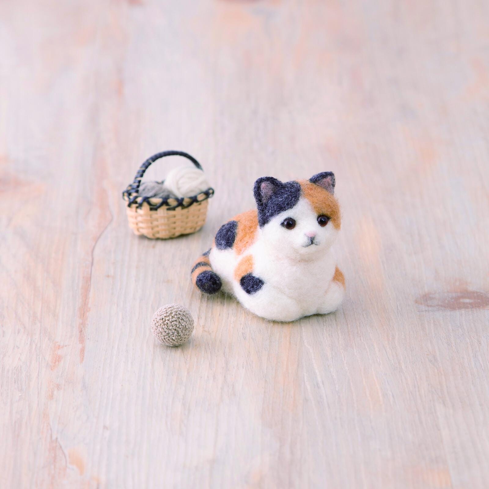 Japanese Hamanaka Needle Felting Craft Kit, Tortoiseshell Cat - Etsy