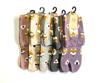 Japanese Socks, Tabi, Shiba Inu, Onigiri, Dog, Rice Ball; Socks Size: Japan 22cm to 25cm