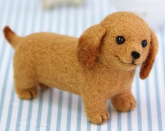 English & Japanese Instructions, Japanese Hamanaka Needle Felting Craft Kit - Dachshund, Dog