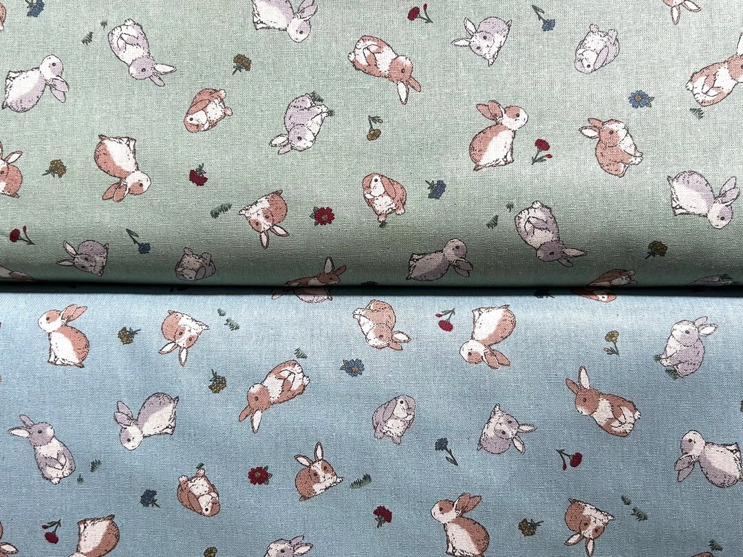 Cotton Linen Fabrics - Rabbit - Etsy