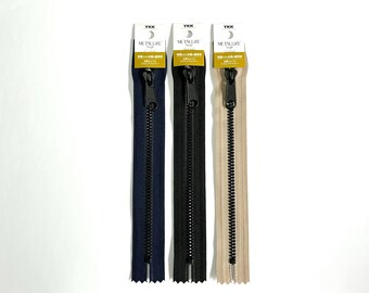 YKK Series Zips/Zippers - 20cm, METALUXE® Tough, Metallic Black Slider & Teeth