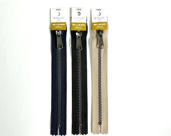 YKK Zips/Zippers - 20cm, METALUXE® Tough Series, Metallic Antique Silver Slider & Teeth