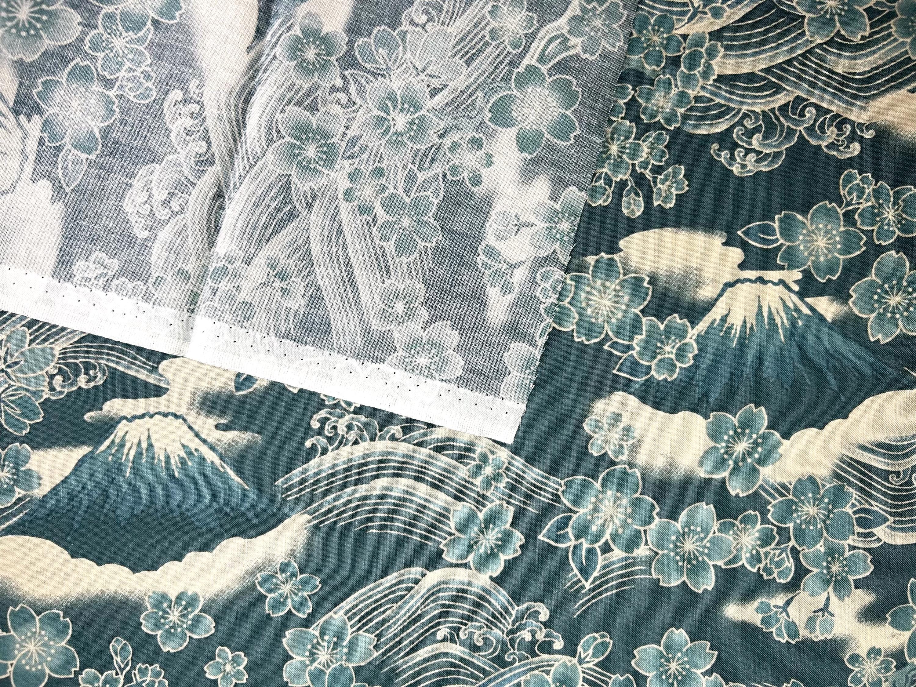 Cotton Fabric - Mount Fuji, 富士, Sakura - Etsy