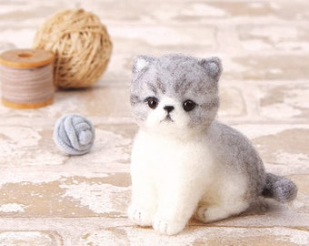 Kit artigianale per infeltrimento ad ago Hamanaka giapponese, Exotic Shorthair