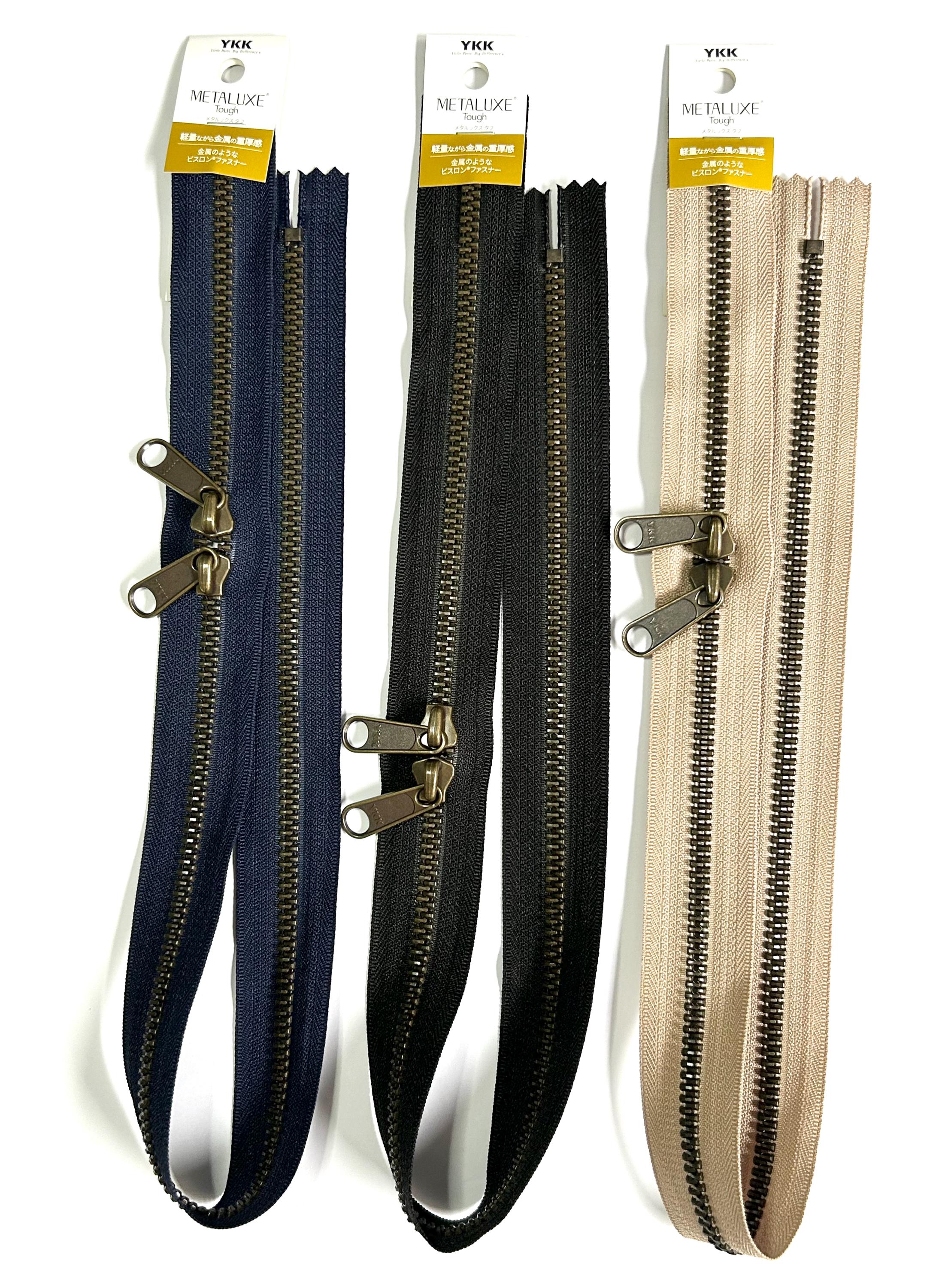 42.7π真鍮バッフル紀伊國屋 sty YKK Zips/zippers - 60cm, METALUXE® Tough Series, Double Pull