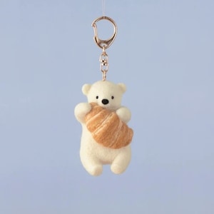Japanese Hamanaka Needle Felting Craft Kit, Polar Bear & Croissant