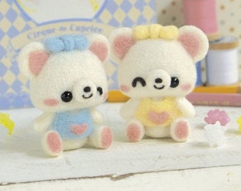 Japanese Hamanaka Needle Felting Craft Kit - Colorful & Cute, Baby Bears