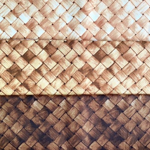 Cosmo Cotton Fabrics - Rattan Pattern, Light Brown, Brown, Dark Brown (0.5 Metre)