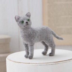 Stretching Cat Needle Felting Kit Beginner Needle Felting Kit Needle Felted  Siamese Cat Cat Craft Kit Complete Needle Felting Kit 