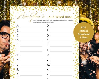 A-Z Word Race New Year's Edition | New Year Eve Games | New Year's Games | NYE Family Games | New Year's Eve Family Games | NYE Fun Games