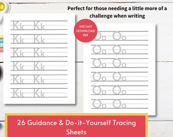 Letter Tracing Worksheet | Kindergarten Worksheet | Preschool Worksheets | Handwriting Practice Sheet Bundle | Do-It-Yourself Worksheet
