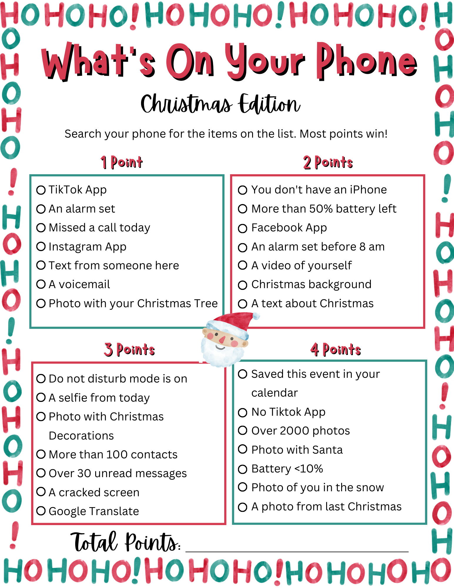 What's on Your Phone Christmas Edition Christmas Games - Etsy Canada