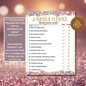 Never Have I Ever Ladies Night Out Games | Girls Night Out | Girls Night In |Adult Games | Bachelorette Games | Hen Games Fun Birthday Games