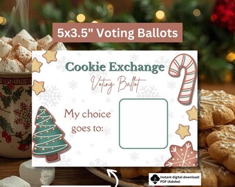 Christmas Cookie Exchange Voting Ballot Card | Holiday Cookie Competition |Christmas Cookie Contest | Bake-off Voting Card | Holiday Cookie