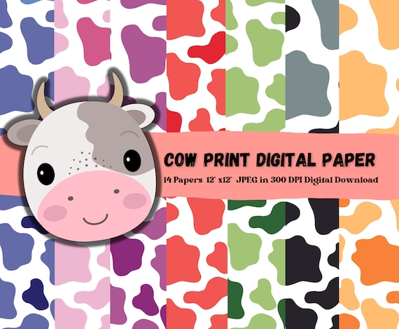 Cow Print Digital Paper Cow Print Wallpaper Cow Print Backdrop Cow