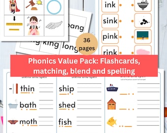 Phonics Worksheets Digraphs | CVC Words | Kindergarten Phonics | Phonics Activities | CVC Worksheets | Letter Sounds |1st Grade Worksheets