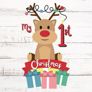 My First Christmas PNG | My 1st Christmas PNG | Baby's First Christmas | Christmas PNG | Christmas Reindeer