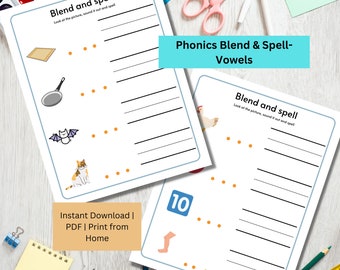 Phonics Worksheets Vowels | CVC Words | Phonics Games | Phonics Activities | CVC Worksheets | Kindergarten Phonics Worksheet | 1st Grade