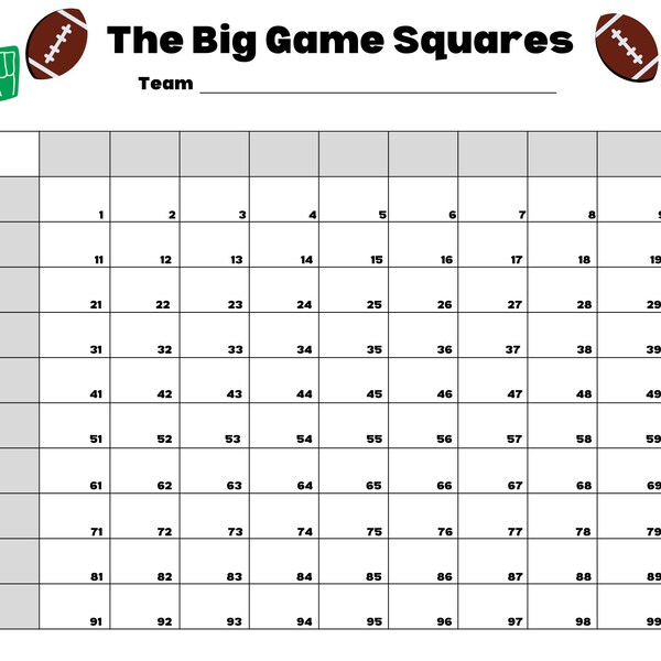 Superbowl 2024 Football Squares Etsy