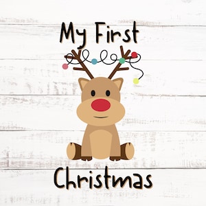 Il mio primo Natale PNG / Il mio primo Natale PNG / Il primo Natale del bambino / Natale PNG / Il primo Natale delle renne