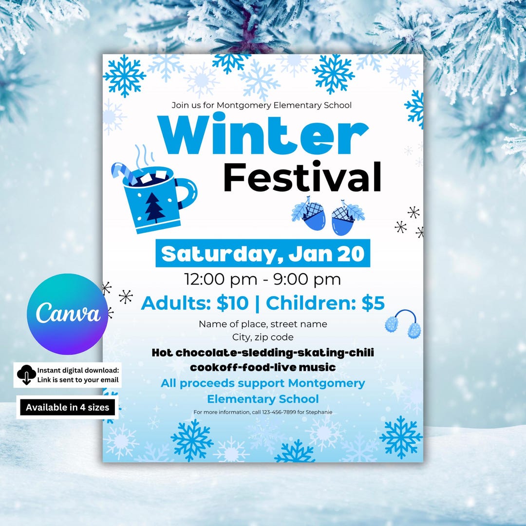Winter Festival Flyer & Invite | Winter Carnival Festival | Winter ...
