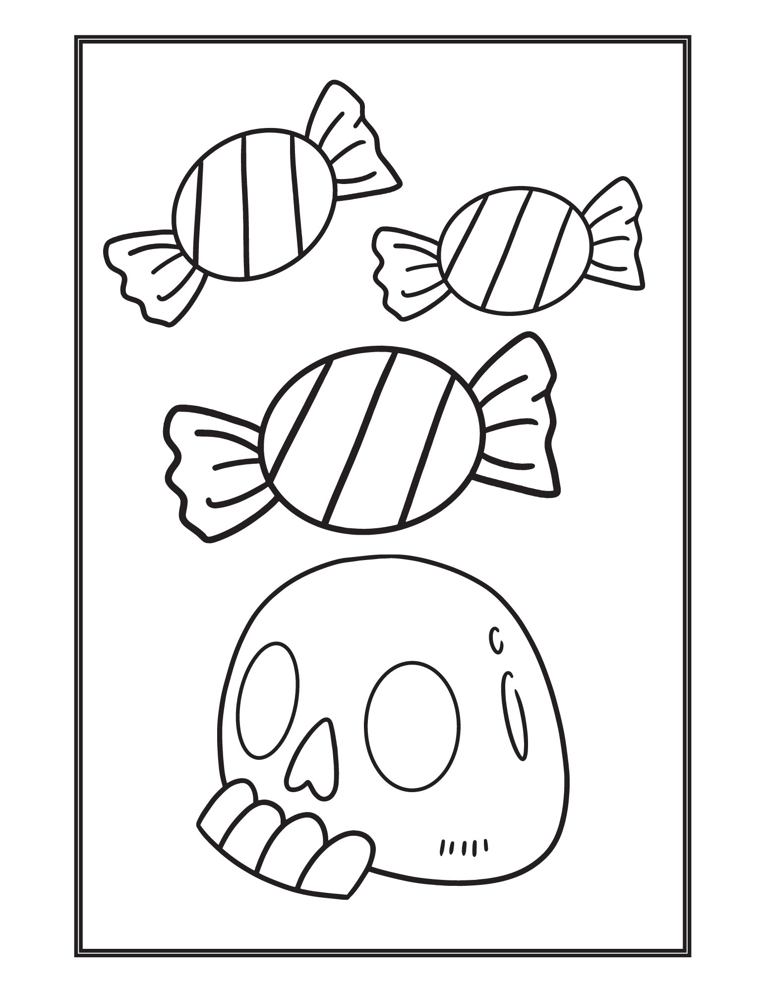 Halloween Coloring Pages Printable Easy 8.5x11 - Etsy