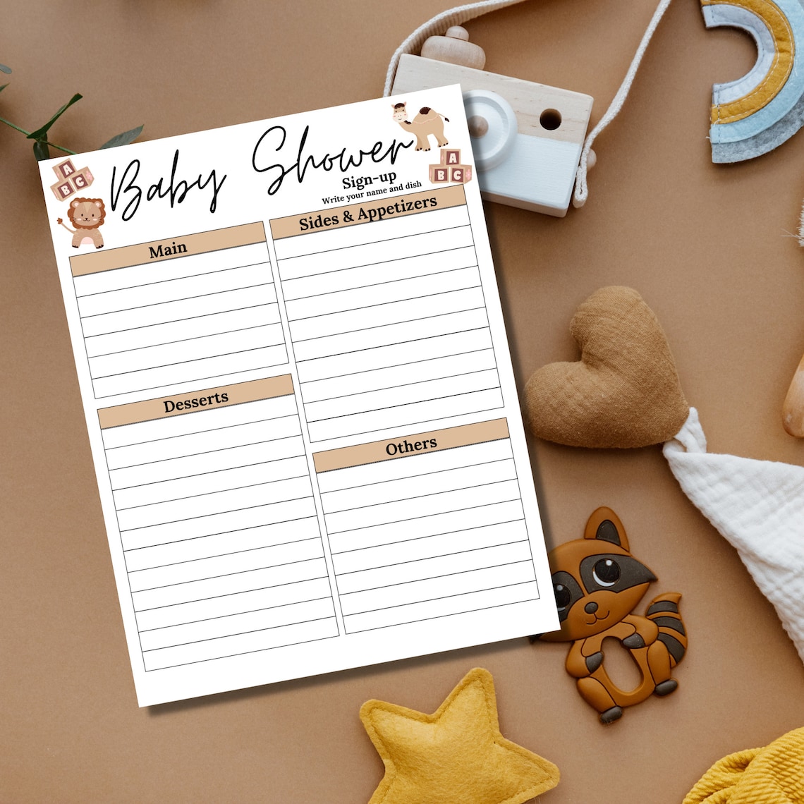 Potluck Sign up Sheet Baby Shower Potluck Sign up Sheet Baby Shower