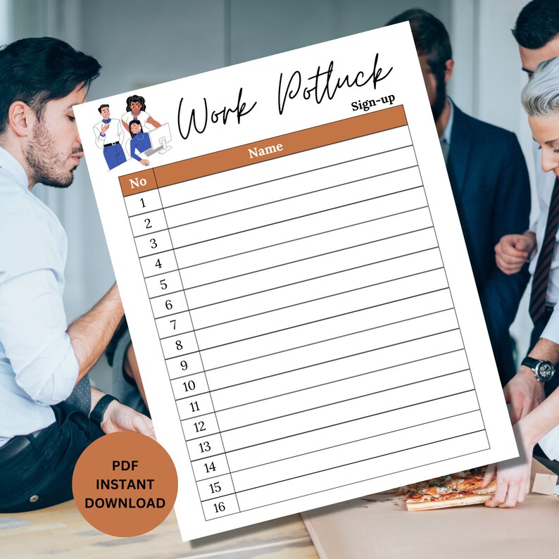 Work Potluck Sign up Sheet Work Potluck Sign up Sheet Work - Etsy Canada