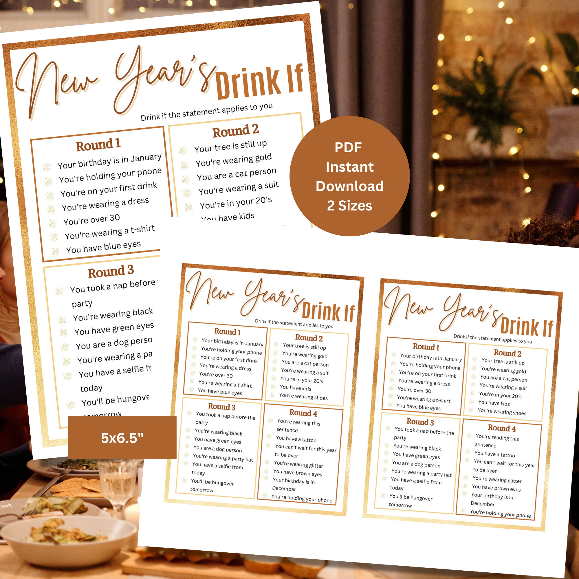 New Year's Drinking Games | New Years Eve Drink If | New Year's Games ...