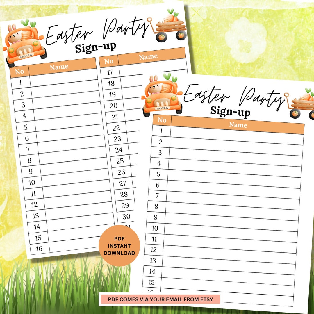 Easter Party Sign up Sheet Easter - Il 1080xN.4746871232 Qe5a