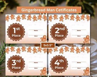Gingerbread Man Certificate Cards |christmas Contest | Baking ...