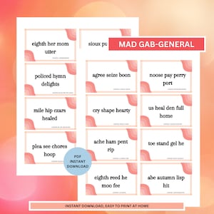 Mad Gab General | Familienspiele | Spiele für Erwachsene | Geburtstagsspiele | Sommerspiele | Arbeit Büro Spiele | Spiele für große Gruppen | Kleines Gruppenspiel