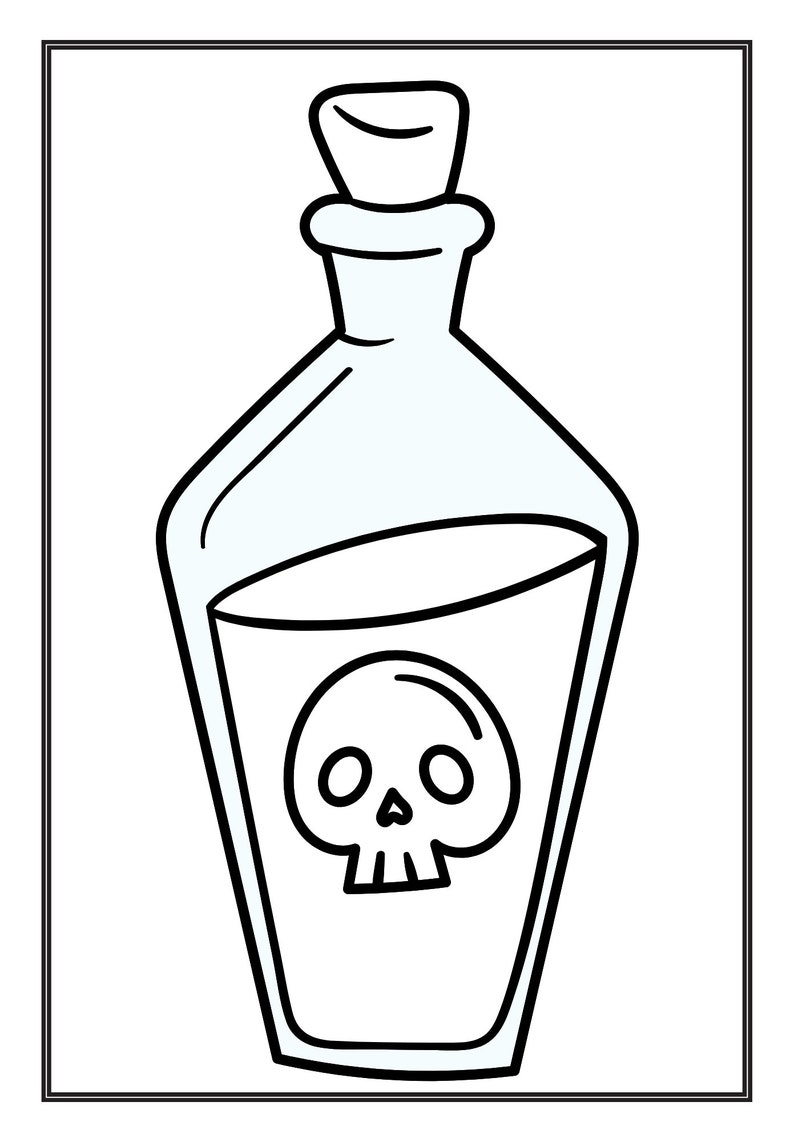Halloween Coloring Pages Printable Easy 8.5x11 - Etsy