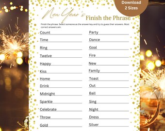 New Year's Finish The Phrase | New Year's Eve Games | Family New Year's Games | New Year's Eve Party Games | Family Party Games |New Year's