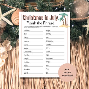 Christmas Finish the Phrase | Christmas in July Games | Family Christmas Games | Christmas Party Games | Family Party Games |Summer Holiday