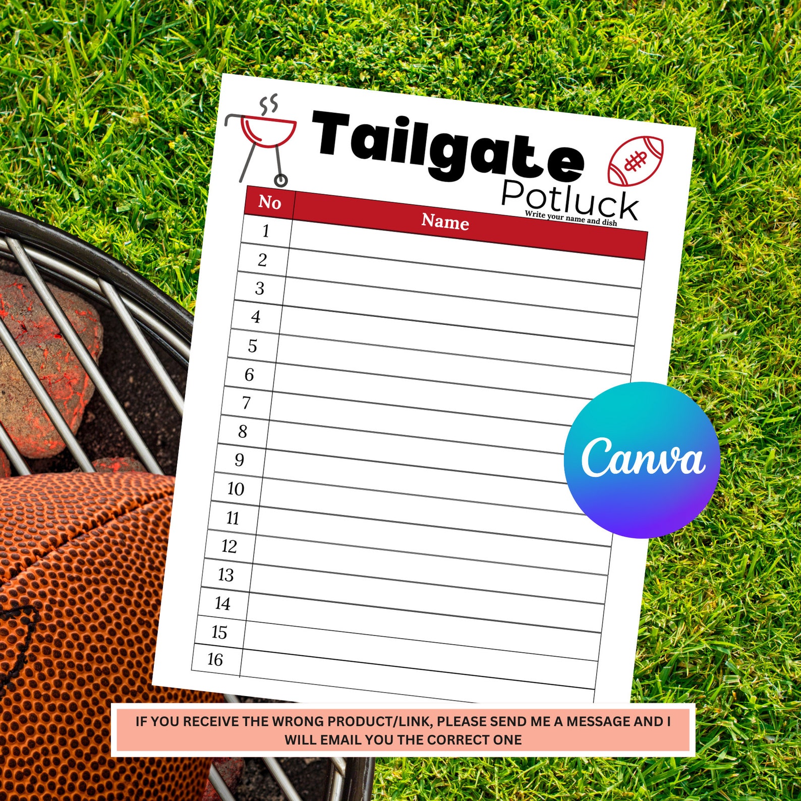 Tailgate Potluck Sign up Sheet Potluck Sign up Sheet Football Party