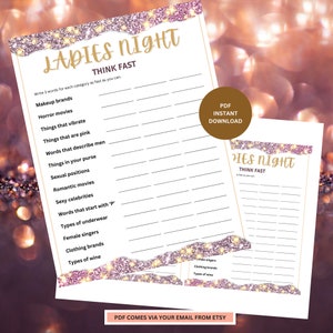 Think Fast Ladies Night Out Games | Girls Night Out | Girls Night In | Adult Game | Bachelorette Game | Hen Games | Fun Birthday Games