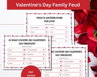 Familie Fehde Spiel Valentinstage | Valentines Familie Feud Spiel | Valentinstag Spiele | Druckbare Valentinstag Spiel | Valentinstags-Party-Spiele