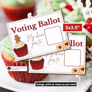 Baking Competition Voting Ballot | Christmas Holiday Bake-off | Staff Work Baking Contest Vote Card | Cookie Contest |Pie & Cake Competition