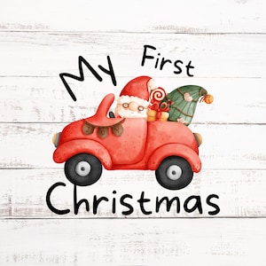 My First Christmas PNG | My 1st Christmas PNG | Babys First Christmas | Christmas PNG | Baby Boys First Christmas | Red Truck