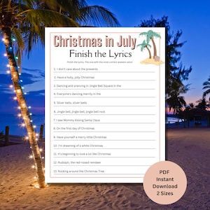 Christmas Finish the Lyrics | Christmas in July Games | Family Christmas Games | Christmas Party Games | Family Party Games | Summer Holiday