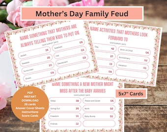 Family Feud Mother's Day Game | Mother's Day Printable Games | Spring Activities | Mother's Day Activities Party Games | Group Gamesa