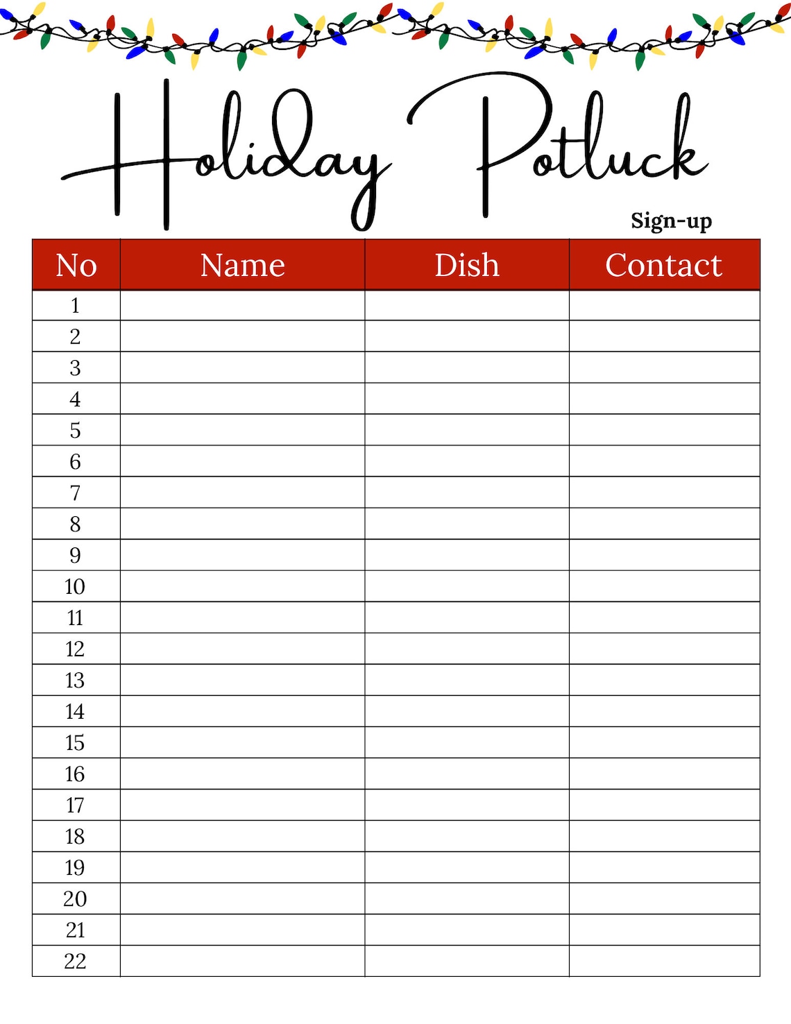 Potluck Sign up Sheet Holiday Potluck - Il 1140xN.4349748064 Dv2k 