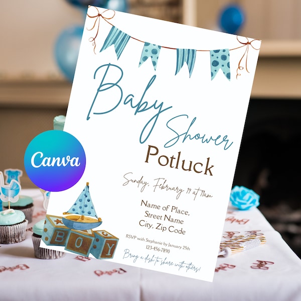 Potluck Baby Shower Invitation Etsy
